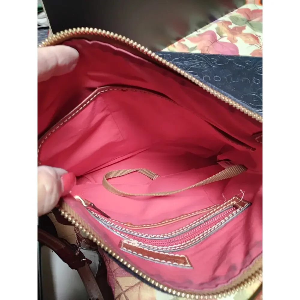 Dooney & Bourke Navy Blue Suede Crossbody Leather Trim